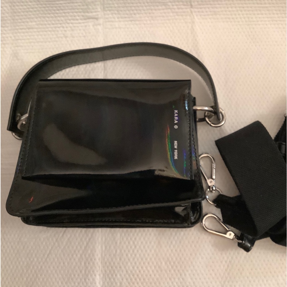 KARA Black Shiny Patent Leather Small Purse Crossbody Bag NWOT - Picture 12 of 13